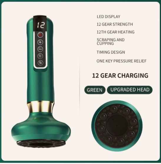 Electric Cupping Massager with Heat – Rechargeable Body Massage & Gua Sha Tool