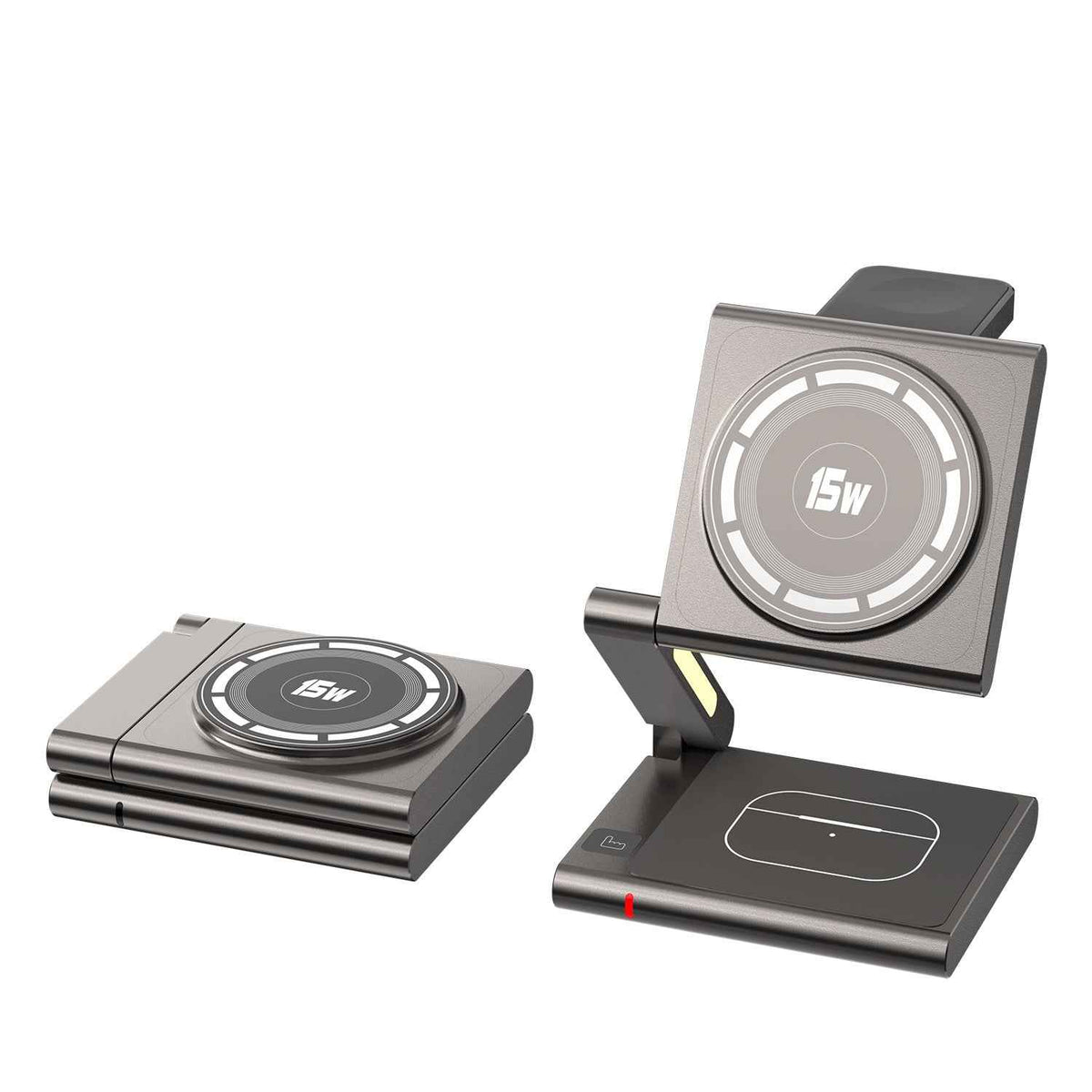 3-in-1 Foldable Wireless Charging Station for Phone, Earbuds & Apple Watch