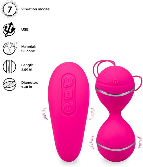 2 Wireless Remote Control Vibrating Egg Ball with Ball Vibrators for Her