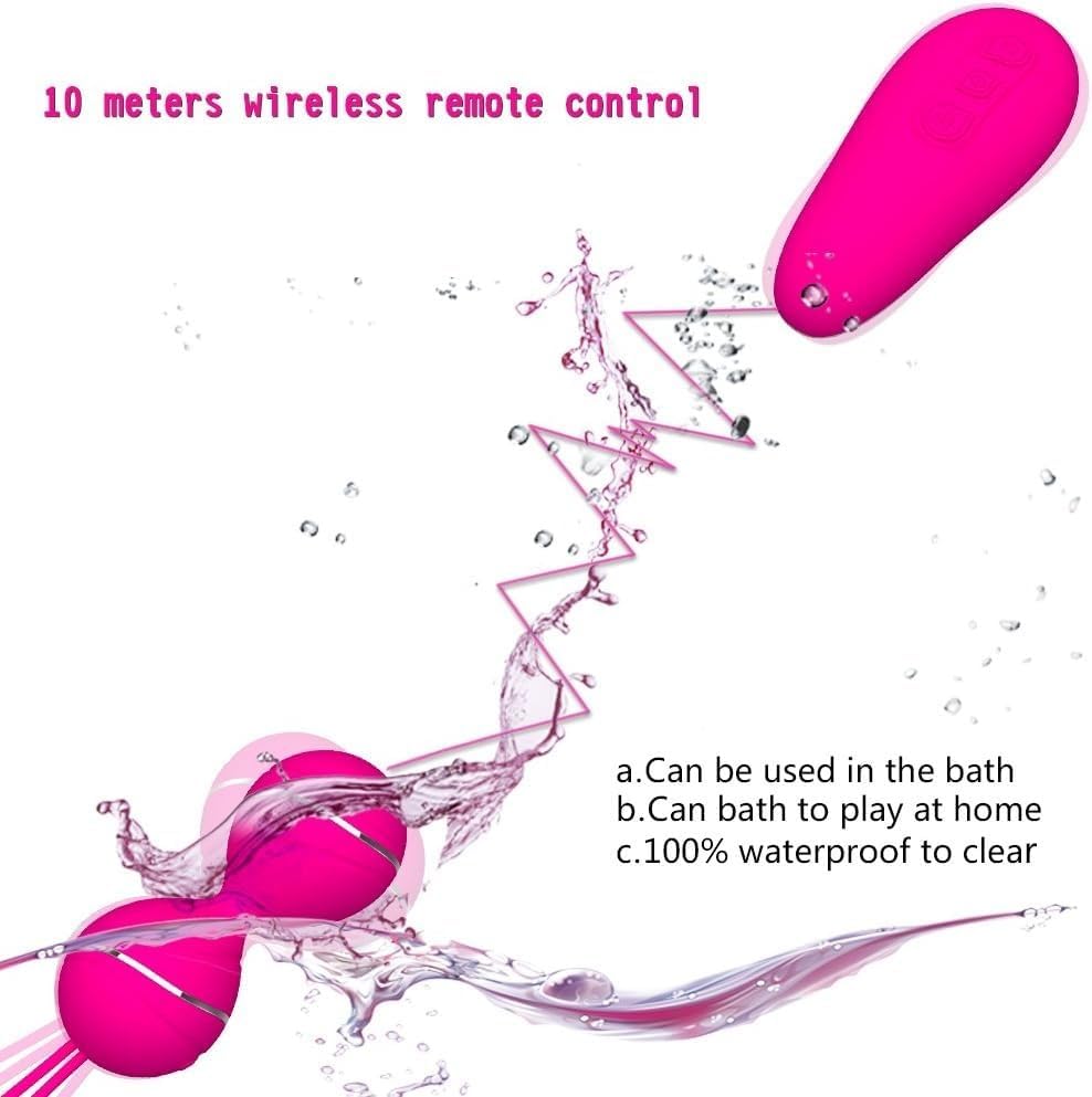 2 Wireless Remote Control Vibrating Egg Ball with Ball Vibrators for Her