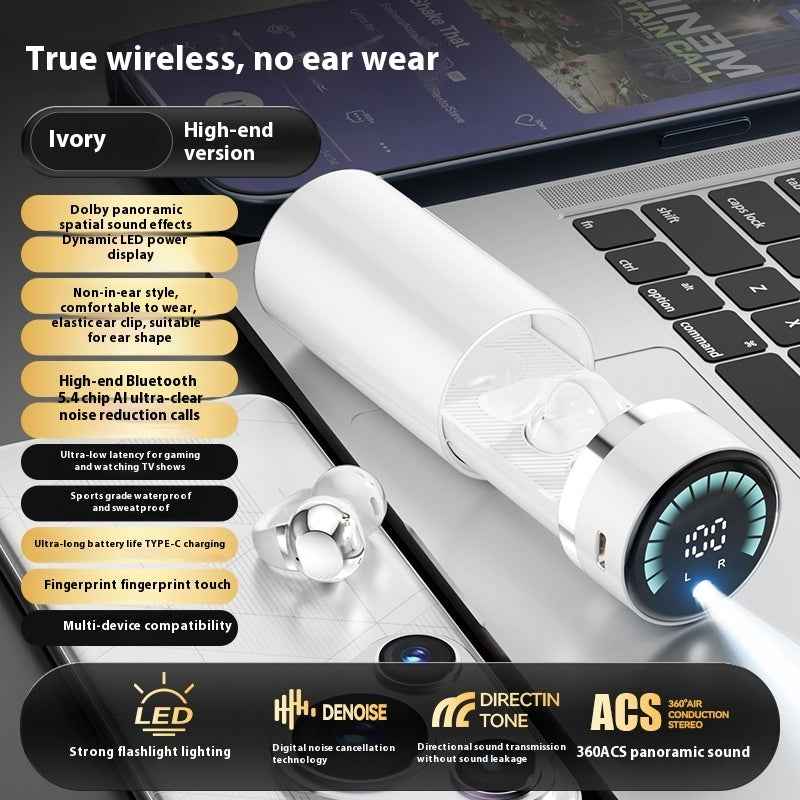 Clip-On Sports Bluetooth Headset – Wireless Earphones with Digital Display & 8+ Hour Battery