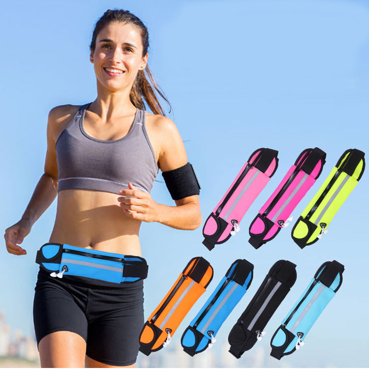 Slim Running Belt Waist Bag with Zipper Pocket – Waterproof Fitness Fanny Pack for Running, Hiking, Cycling & Gym