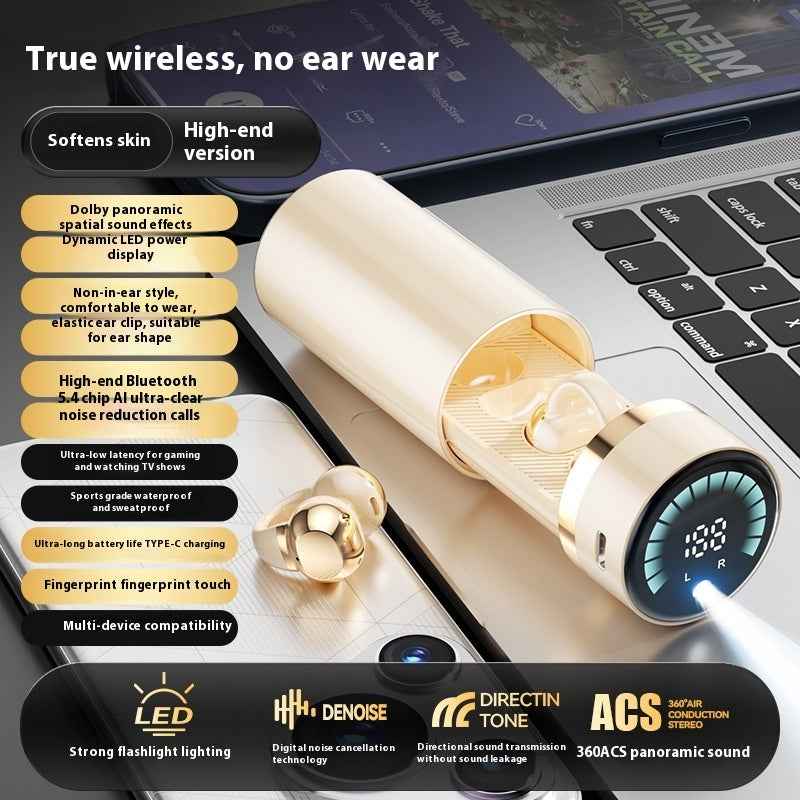 Clip-On Sports Bluetooth Headset – Wireless Earphones with Digital Display & 8+ Hour Battery