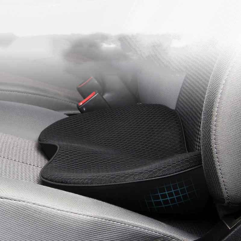 Memory Foam Car Seat Cushion & Lumbar Support Pillow – Ergonomic Driver Seat Pad for Comfort & Back Support